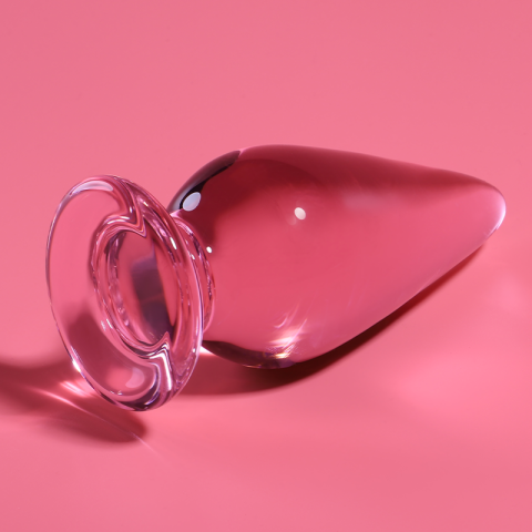 NEBULA SERIES BY IBIZA - MODEL 4 ANAL PLUG BOROSILICATE GLASS PINK 11 CM -O- 5 CM