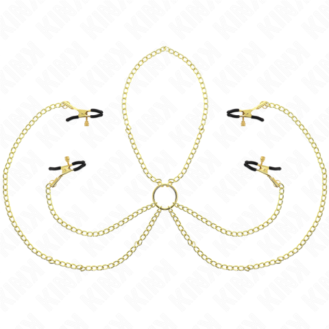 KINK - 4 NIPPLE AND CLIT CLAMPS ADJUSTABLE GOLD