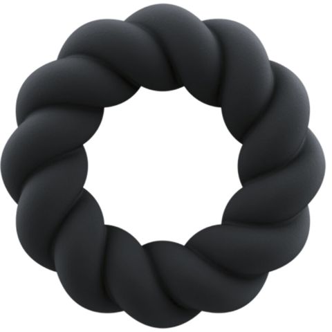 ROCKS-OFF - TWIST BLACK SILICONE MASTURBATOR RING